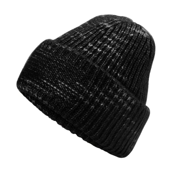 Beechfield Chunky Stickad Mössa med Vändbar Patch