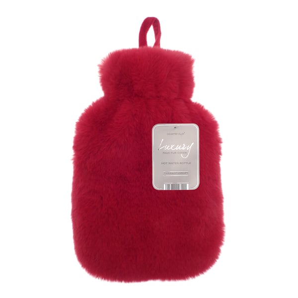 Ribbon Super Luxury Faux Fur Hot Water Bottle And Cover