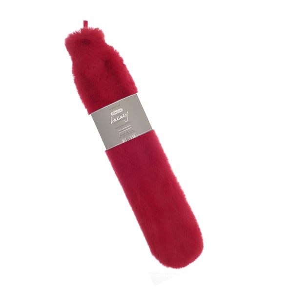 Ribbon Super Luxury Long Faux Fur Hot Water Bottle And Cover
