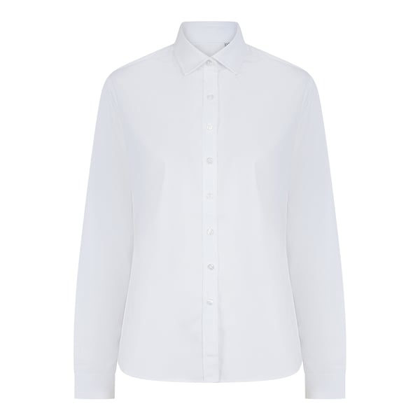 Henbury Womens/Ladies Cotton Feel CoolPlus Long-Sleeved Shirt