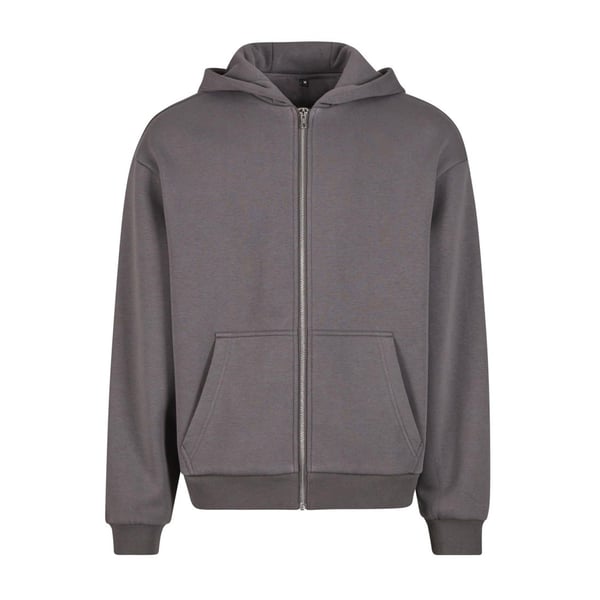 Build Your Brand Unisex Adult Fluffy Full Zip Hoodie