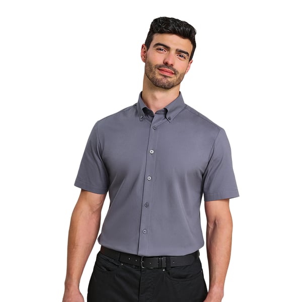 Premier Mens Supreme Oxford Short-Sleeved Formal Shirt