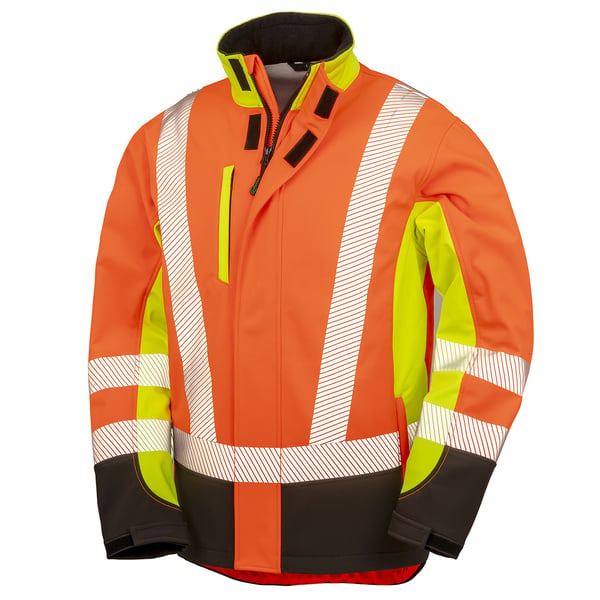 Result Genuine Recycled Mens 3 Tone 3 Layer Safety Soft Shell Jacket