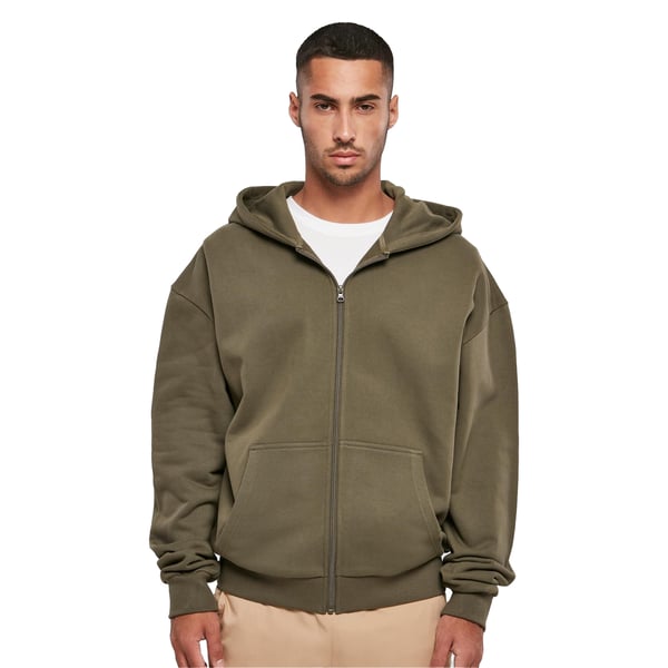 Build Your Brand Miesten Vintage Heavyweight Full Zip -huppari