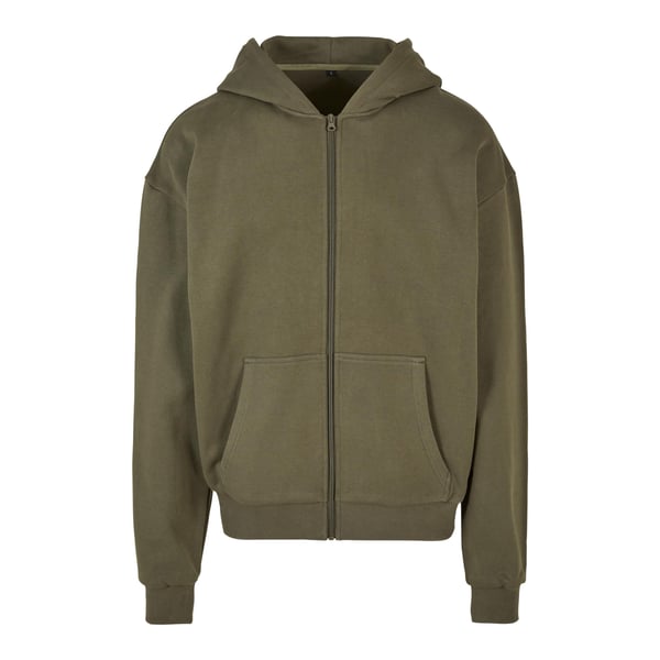 Build Your Brand Mens Vintage Heavyweight Full Zip Hoodie