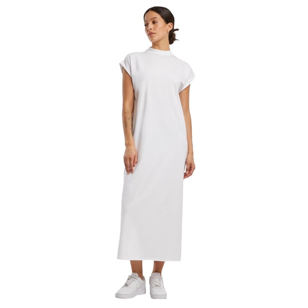 Build Your Brand Womens/Ladies Extended Shoulder Long Midi Dress
