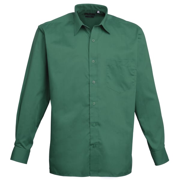 Premier Mens Premier Poplin Long-Sleeved Formal Shirt Premier Mens Premier Poplin Long-Sleeved Formal Shirt