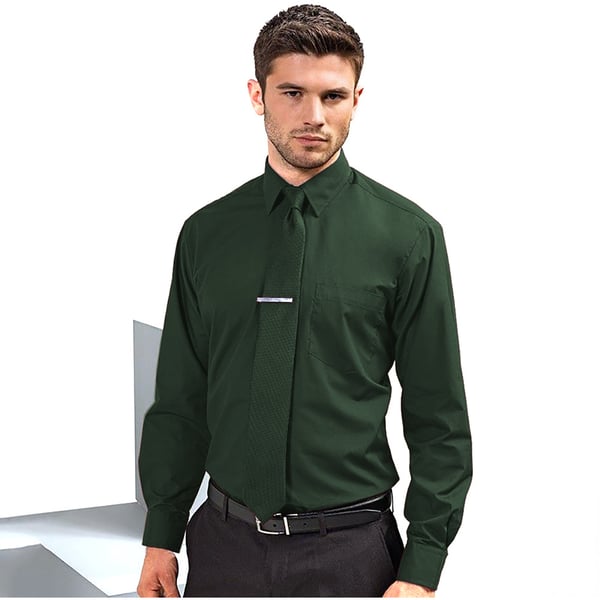 Premier Mens Premier Poplin Long-Sleeved Formal Shirt