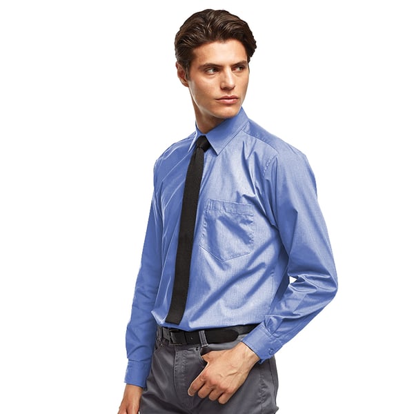 Premier Mens Premier Poplin Long-Sleeved Formal Shirt