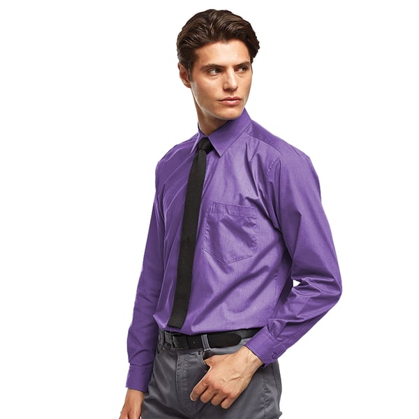 Premier Mens Premier Poplin Long-Sleeved Formal Shirt