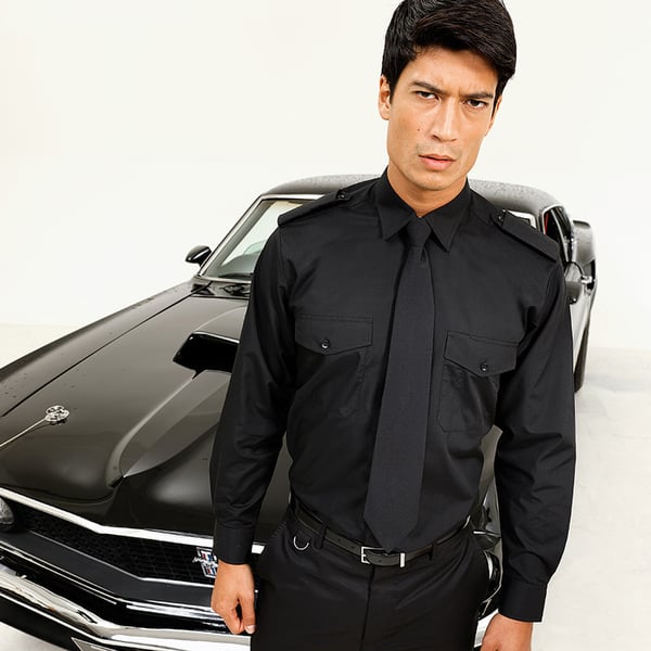 Premier Mens Long Sleeve Pilot Plain Work Shirt