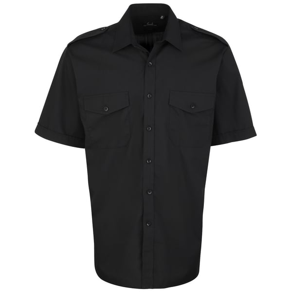 Premier Mens Short Sleeve Pilot Plain Work Shirt