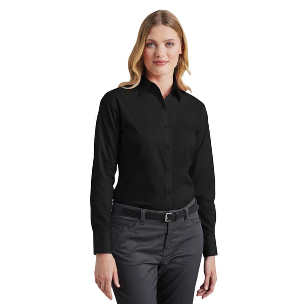 Premier Womens/Ladies Poplin Long-Sleeved Blouse