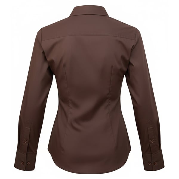 Premier Womens/Ladies Poplin Long-Sleeved Blouse