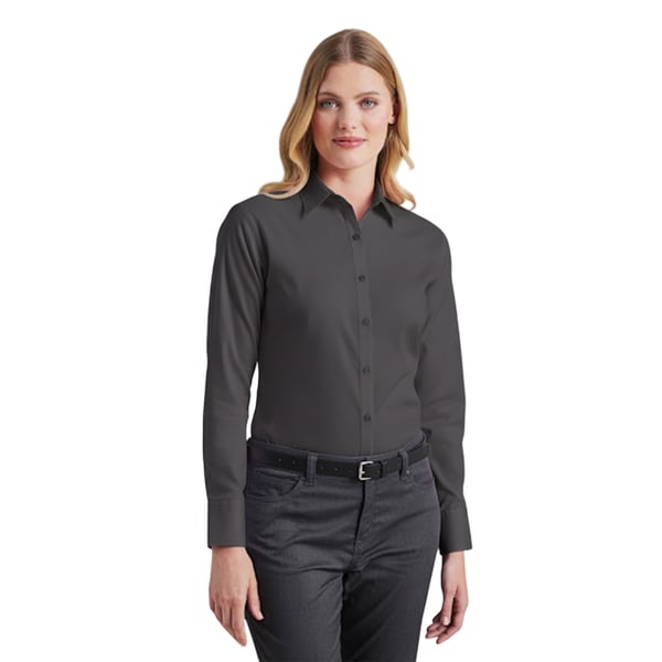 Premier Womens/Ladies Poplin Long-Sleeved Blouse