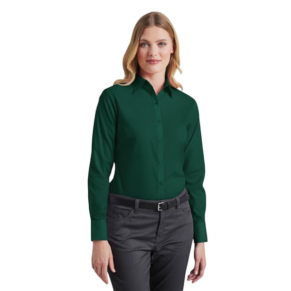 Premier Womens/Ladies Poplin Long-Sleeved Blouse