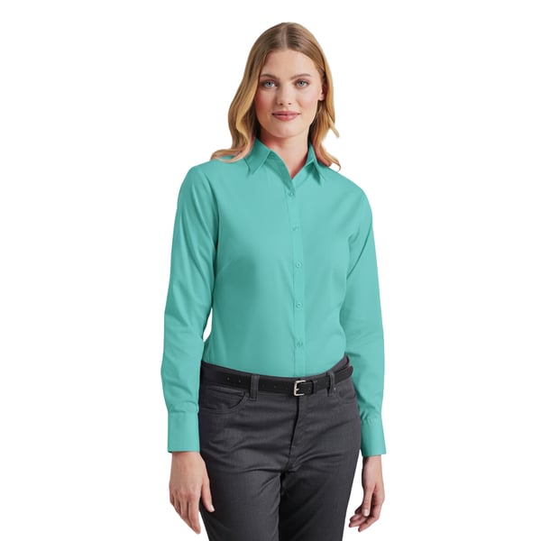 Premier Womens/Ladies Poplin Long-Sleeved Blouse