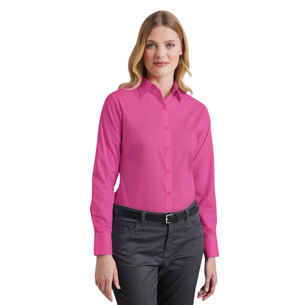 Premier Womens/Ladies Poplin Long-Sleeved Blouse