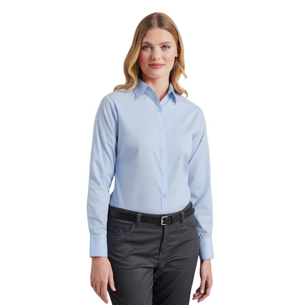 Premier Womens/Ladies Poplin Long-Sleeved Blouse