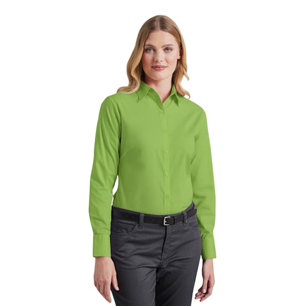Premier Womens/Ladies Poplin Long-Sleeved Blouse