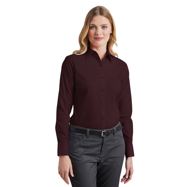 Premier Womens/Ladies Poplin Long-Sleeved Blouse