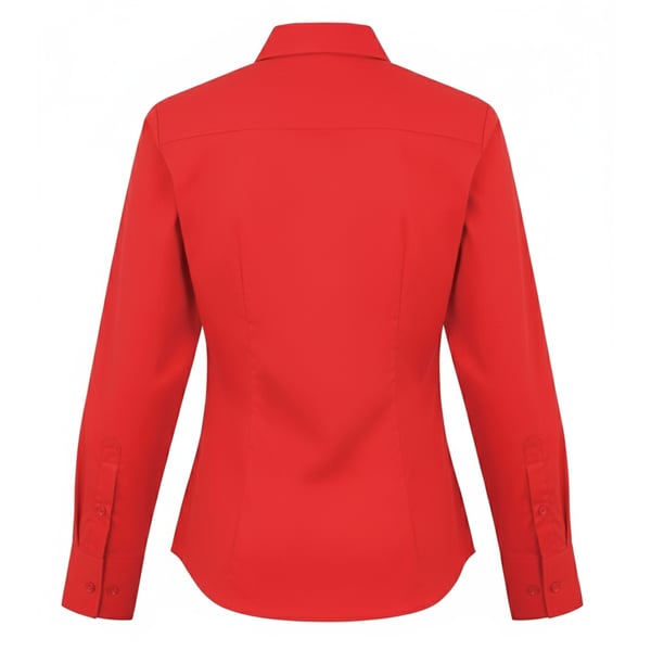 Premier Womens/Ladies Poplin Long-Sleeved Blouse