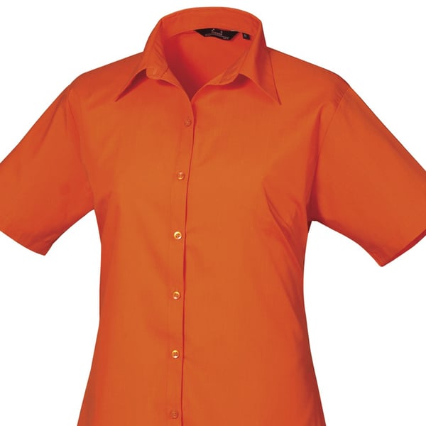 Premier Short Sleeve Poplin Blouse / Plain Work Shirt