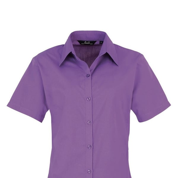 Premier Short Sleeve Poplin Blouse / Plain Work Shirt