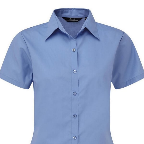 Premier Short Sleeve Poplin Blouse / Plain Work Shirt