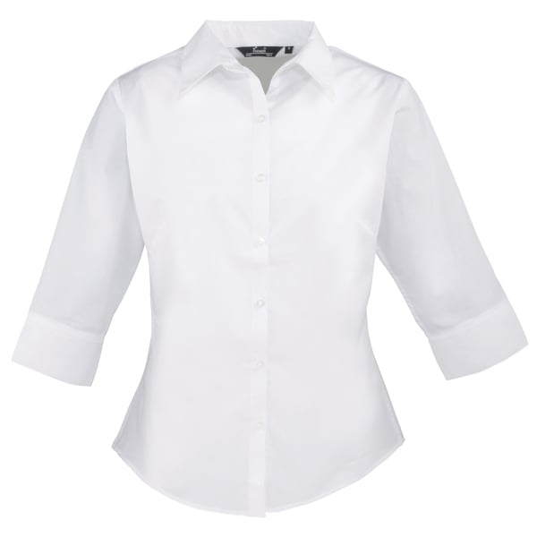 Premier Womens/Ladies Poplin 3/4 Sleeve Blouse