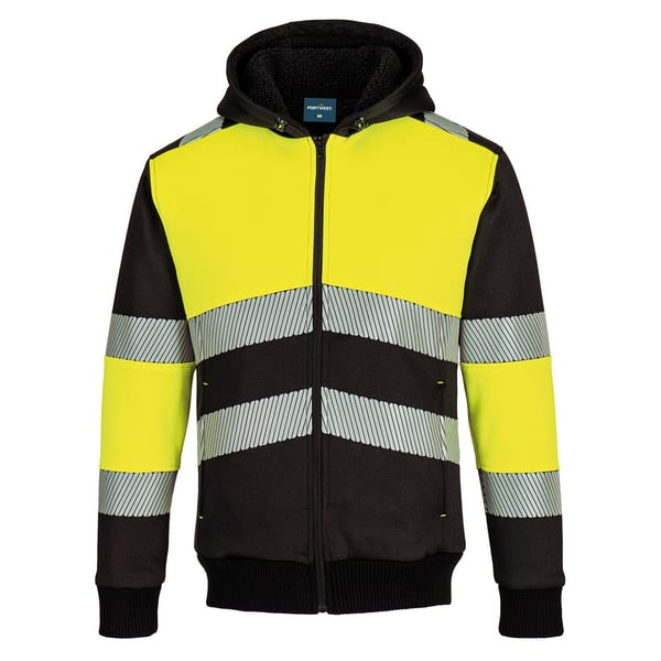 Portwest Mens PW3 Class 1 High-Vis Full Zip Hoodie