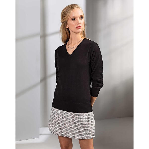 Premier Womens/Ladies V-Neck Knitted Sweater / Top