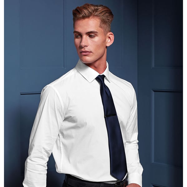 Premier Herre slips i almindelig satin (smalt blad)