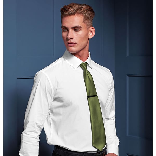 Premier Mens Plain Satin Tie (Narrow Blade)