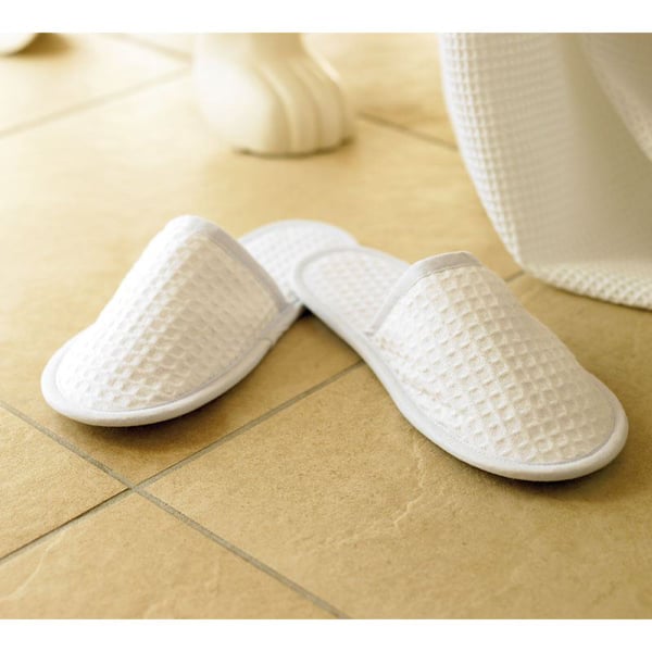 Towel City Unisex Waffle Mule Closed Toe Slippers