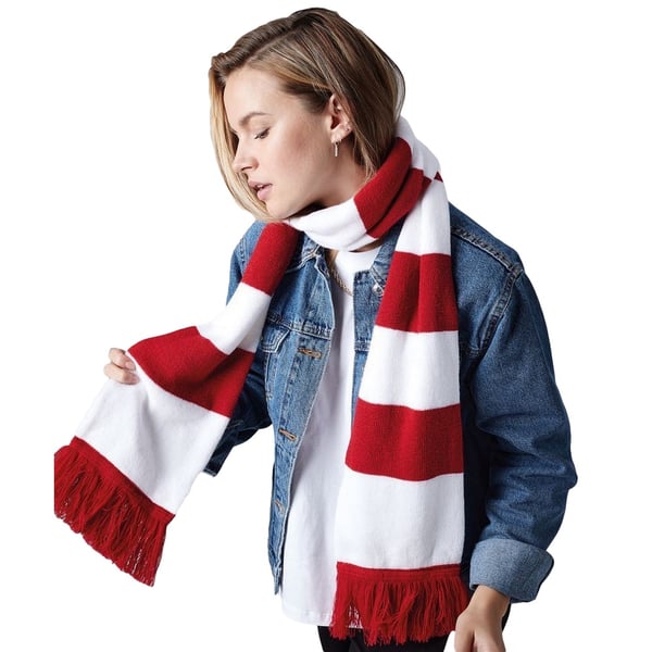Beechfield Varsity Unisex vintertørklæde (dobbeltlagstrik)
