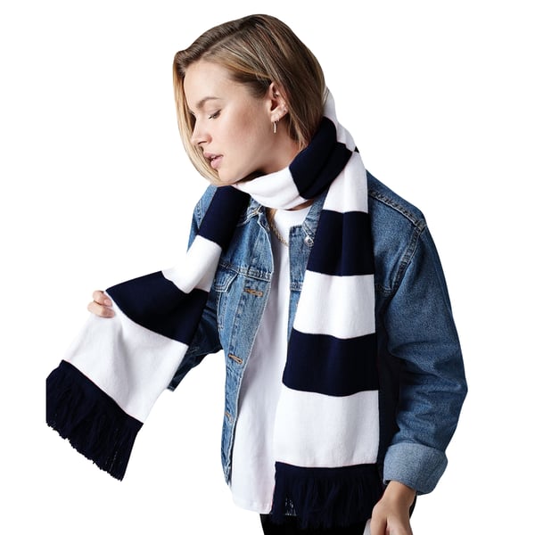 Beechfield Varsity Unisex vintertørklæde (dobbeltlagstrik)