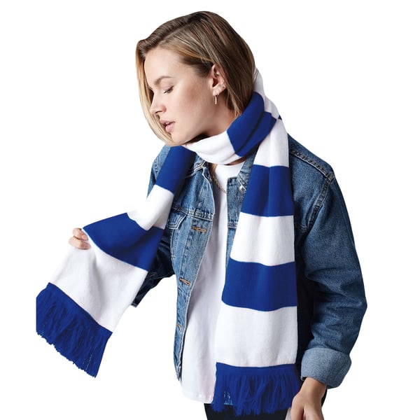 Beechfield Varsity Unisex vintertørklæde (dobbeltlagstrik)