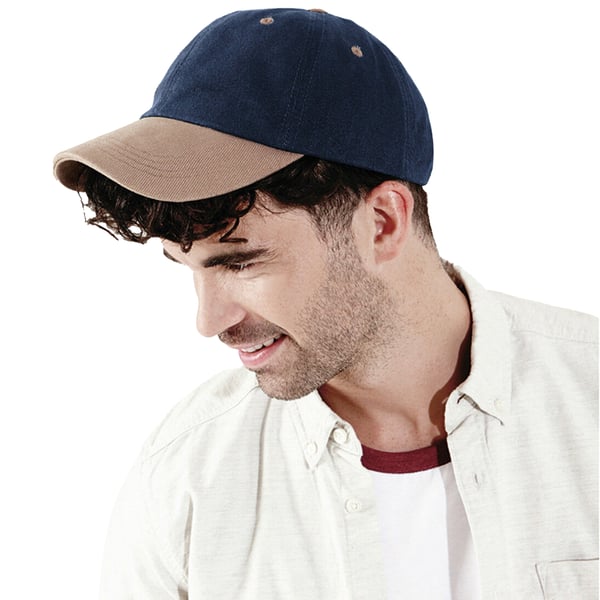 Beechfield Unisex Baseball Cap i kraftig børstet bomuld med lav profil
