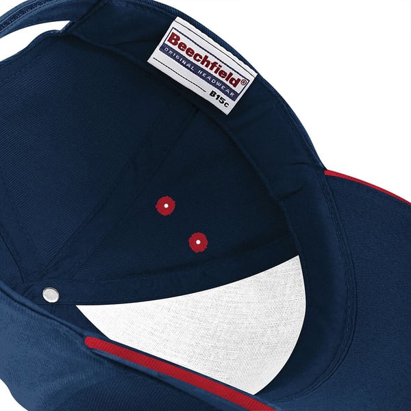 Beechfield Unisex Ultimate 5 Panel Contrast Baseball Cap With Sandwich Peak / Headwear