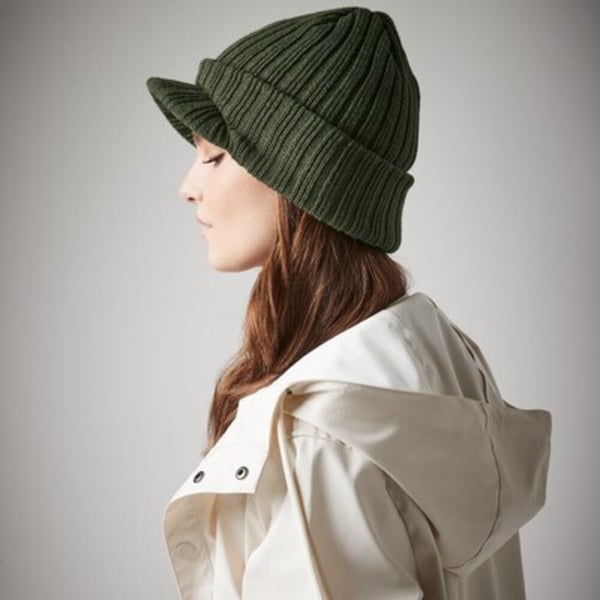 Beechfield Unisex Plain Peaked Winter Beanie Hat