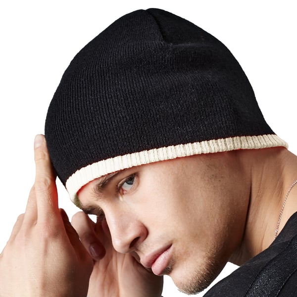 Beechfield Unisex Two-Tone Knitted Winter Beanie Hat