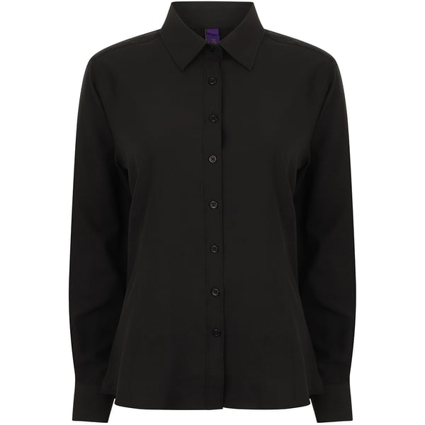 Henbury Womens/Ladies Wicking Long Sleeve Work Shirt