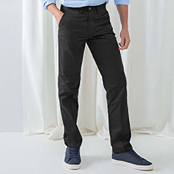 Henbury Mens 65/35 Flat Fronted Chino Trousers