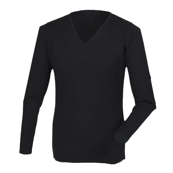 Henbury Herre Cashmere Touch Akryl V-hals trøje / strik til mænd