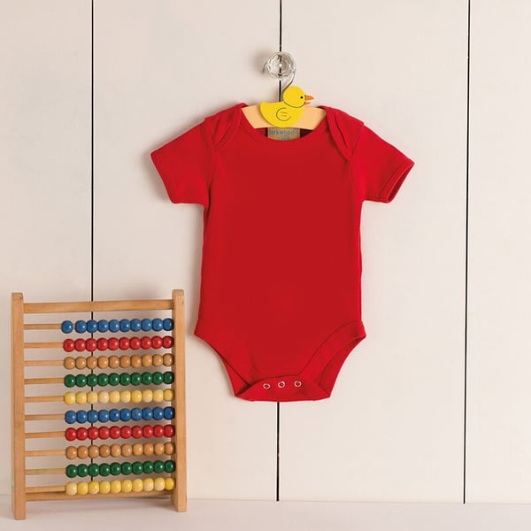 Larkwood Baby Unisex Short Sleeved Body Suit With Envelope Neck Opening