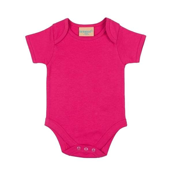 Larkwood Baby Unisex Short Sleeved Body Suit With Envelope Neck Opening