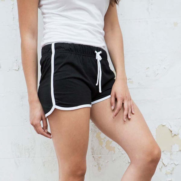 Skinni Fit Womens/Ladies Retro Training / Fitness Sports Shorts