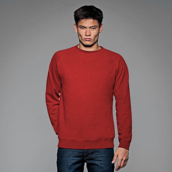 B&C Denim Starlight Raglan Slub Sweatshirt til mænd