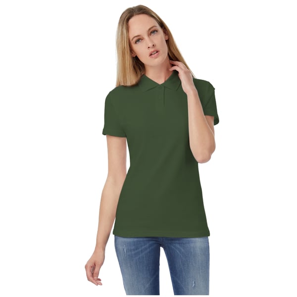 B&C Womens/Ladies ID.001 Plain Short Sleeve Polo Shirt